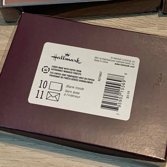 Lot of 4 Hallmark Blank Cards Stationary Embossed Geometric Brown/Cream - Picture 3 of 10